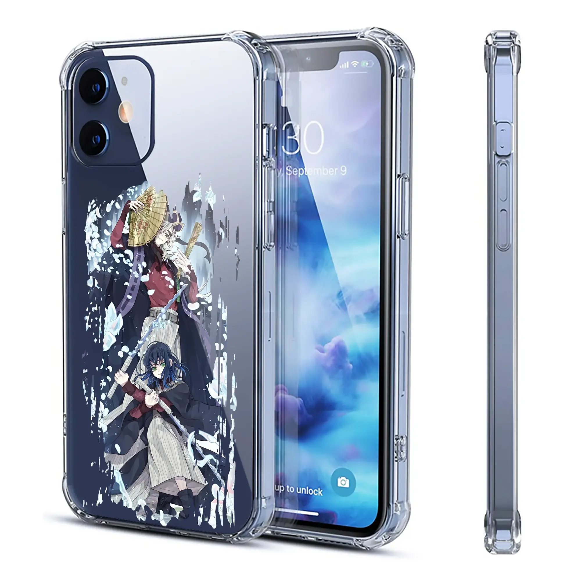 鬼滅の刃 グッズ,童磨 - IPhone 12シリーズ対応 ・ 透明スマホケース ・ クリアソフトケース ・ TPU素材 ・ 耐衝撃 ・ 高密着 ・ 防汚 防指紋 ・ 簡単着脱